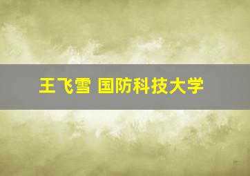 王飞雪 国防科技大学